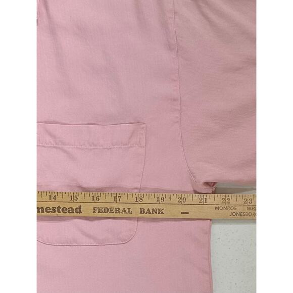 Fonte Mens Medium Button Up Camp Shirt Pastel Pink 100% Washed Silk Vintage - Picture 7 of 8